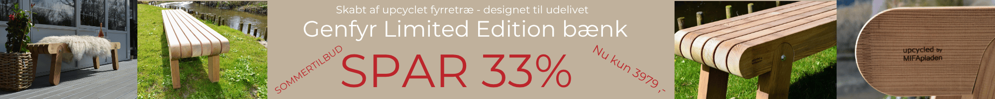 GENFYR bænk TILBUD 