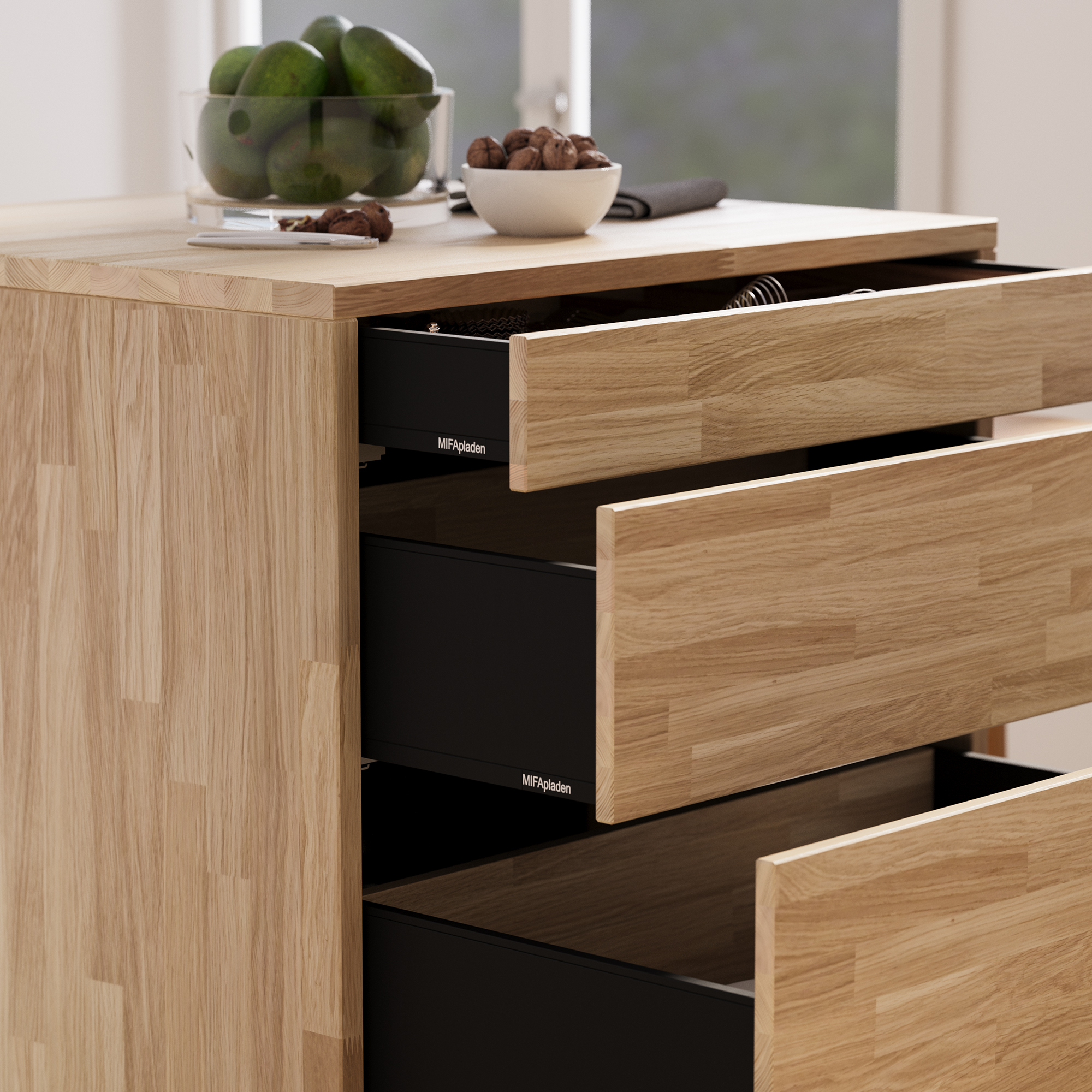 Køkken-ø i eg, 854x810mm, Rømø - Hede