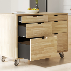 Køkken-ø i eg, 1281x627mm, Læsø - Havn