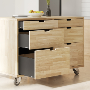 Køkken-ø i eg, 1281x810mm, Fanø - Havn