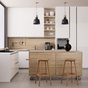 Køkken-ø i eg, 1681x627mm, Læsø - Havn