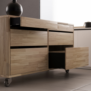 Køkken-ø i eg, 1681x627mm, Læsø - Strand