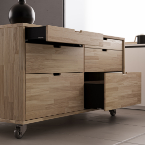 Køkken-ø i eg, 1681x810mm, Fanø - Havn