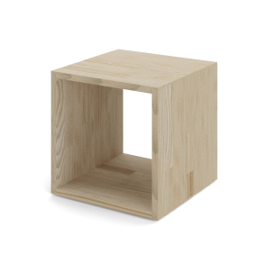 Reol i ask lys, 1 rum, 355x355x355mm