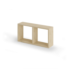 Reol i ask lys, 2 rum, 355x710x177,5mm