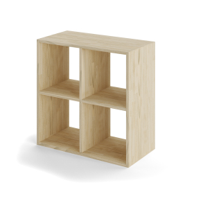 Reol i ask lys, 4 rum, 710x710x355mm