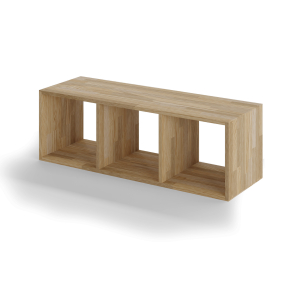 Reol i eg, 3 rum, 355x1065x355mm