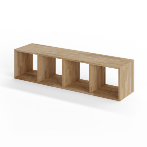 Reol i eg, 4 rum, 355x1420x355mm