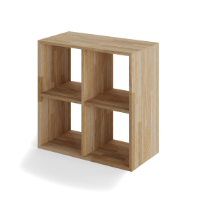 Reol i eg, 4 rum, 710x710x355mm