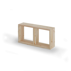 Reol i fyr, 2 rum, 355x710x177,5mm