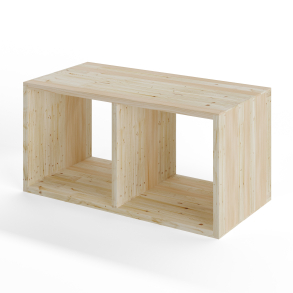 Reol i fyr, 2 rum, 355x710x355mm