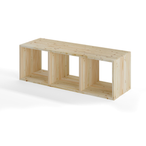 Reol i fyr, 3 rum, 355x1065x355mm