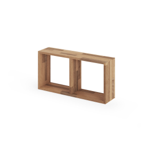 Reol i mahogni, 2 rum, 355x710x177,5mm