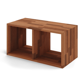 Reol i mahogni, 2 rum, 355x710x355mm