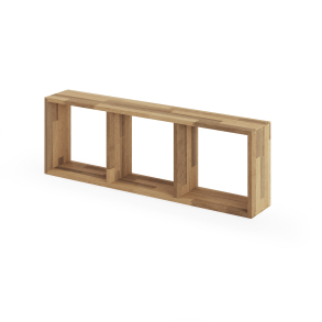 Reol i mahogni, 3 rum, 355x1065x177,5mm