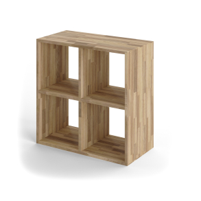 Reol i valnød, 4 rum, 710x710x355mm